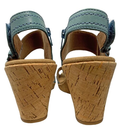 Rockport Cascade Blue Leather Strappy Slingback Zip Wedge Sandals NEW!! - Picture 10 of 13